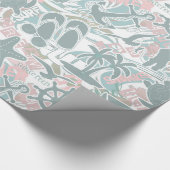 Nautical Beach Collage Sage ID840 Cadeaupapier (Hoek)