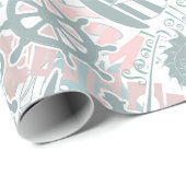 Nautical Beach Collage Sage ID840 Cadeaupapier (Rol Hoek)