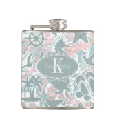 Nautical Beach Collage Sage ID840 Heupfles (Voorkant)