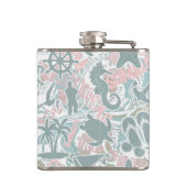 Nautical Beach Collage Sage ID840 Heupfles (Achterkant)