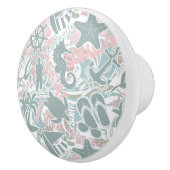 Nautical Beach Collage Sage ID840 Keramische Knop (Rechts)