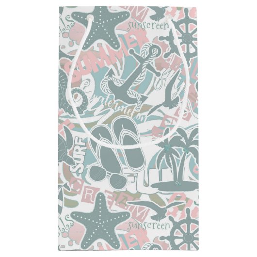 Nautical Beach Collage Sage ID840 Klein Cadeauzakje (Achterkant)