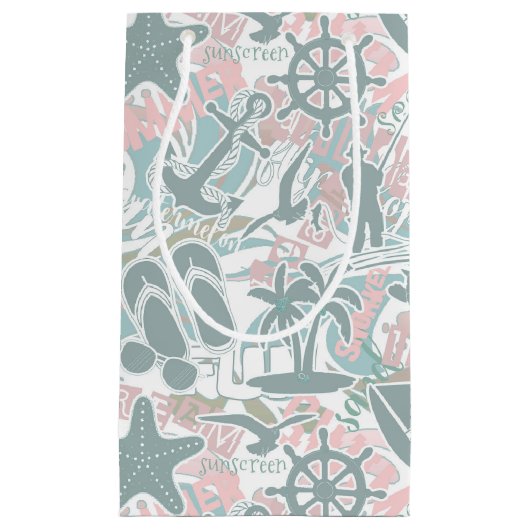 Nautical Beach Collage Sage ID840 Klein Cadeauzakje (Voorkant)