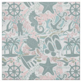 Nautical Beach Collage Sage ID840 Stof (Swatch)