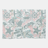 Nautical Beach Collage Sage ID840 Theedoek (Horizontaal)