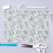 Nautical Beach Collage Sage ID840 Tissuepapier (Craft)