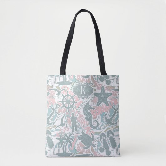 Nautical Beach Collage Sage ID840 Tote Bag (Voorkant)