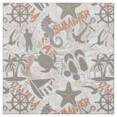 Nautical Beach Collage Taupe ID840 Stof (Swatch)