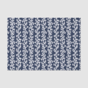 Nautical Beach Coral Reef Navy Blue White Coastal Tissuepapier