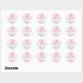 Nautical Beach Crayfish Birthday Dank je koraal Ronde Sticker (Vel)