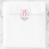 Nautical Beach Crayfish Birthday Dank je koraal Ronde Sticker (Tas)