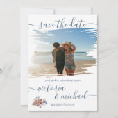 Nautical Beach Foto Sla de datum Uitnodiging op (Voorkant)