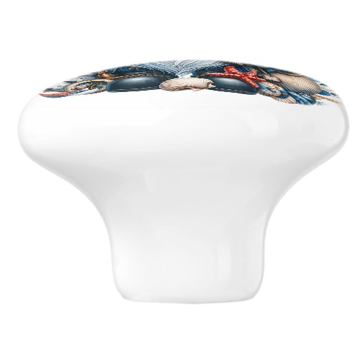 Nautical Beach Gnome Keramische Knop (Zijkant)