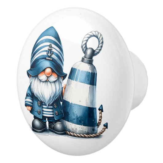 Nautical Beach Gnome Keramische Knop (Rechts)