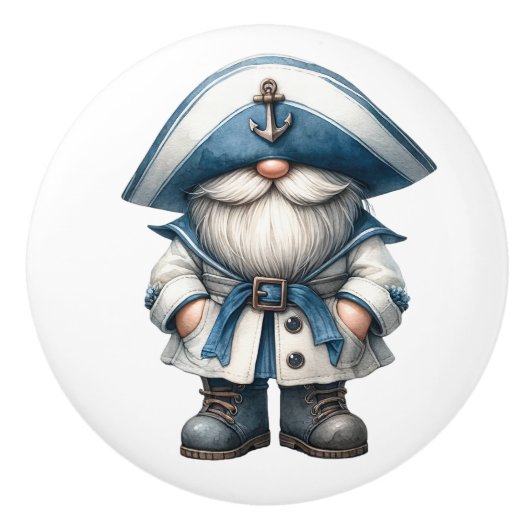 Nautical Beach Gnome Keramische Knop (Voorkant)
