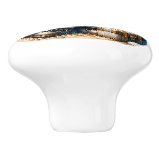 Nautical Beach Gnome Keramische Knop (Zijkant)