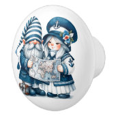 Nautical Beach Gnome Keramische Knop (Rechts)