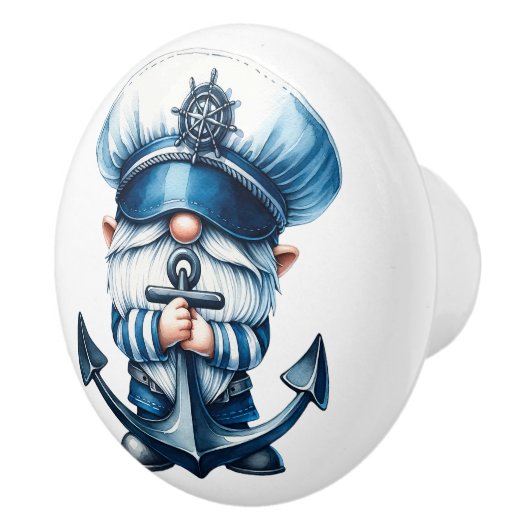 Nautical Beach Gnome Keramische Knop (Rechts)