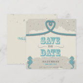 Nautical Beach Heart Knot Save the Date (Voorkant / Achterkant)