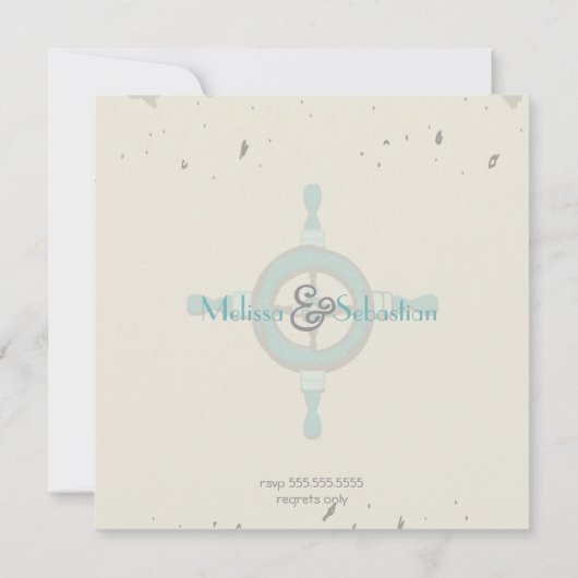 Nautical Beach Heart Knot Save the Date (Achterkant)
