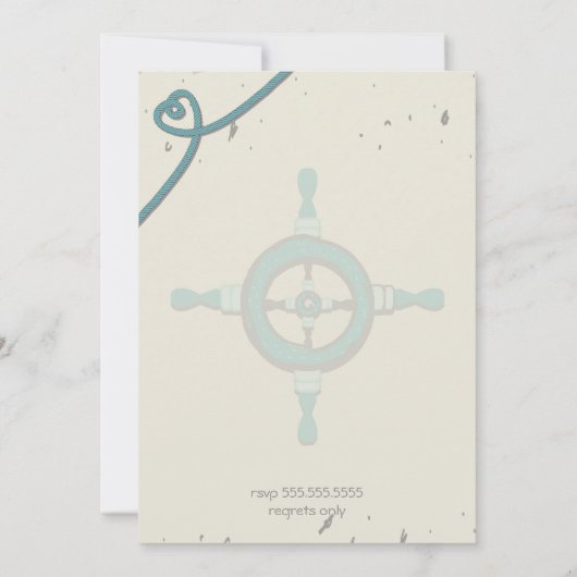 Nautical Beach Heart Knot Save the Date (Achterkant)