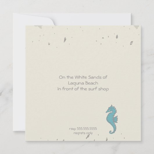 Nautical Beach Heart Knot Wedding Invite Kaart (Achterkant)