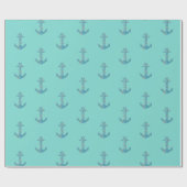 Nautical Beach House, Anchor, Rope, Mint Green Cadeaupapier (Vlak)