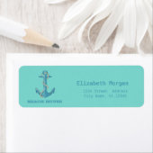 Nautical Beach House, Anchor, Rope, Mint Green Etiket (Insitu)
