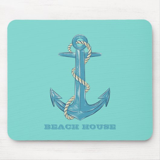 Nautical Beach House, Anchor, Rope, Mint Green Muismat (Voorkant)