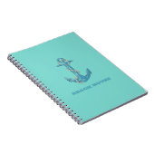 Nautical Beach House, Anchor, Rope, Mint Green Notitieboek (Rechterzijde)