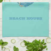 Nautical Beach House, Anchor, Rope, Mint Green Theedoek (Gevouwen)