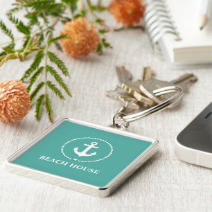 Nautical Beach House Anchor Sleutelhanger