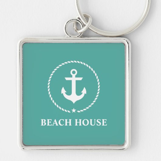 Nautical Beach House Anchor Sleutelhanger (Voorkant)