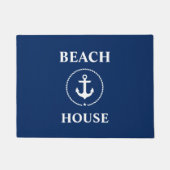 Nautical Beach House Anker Navy Blue Deurmat (Voorkant)