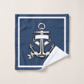 Nautical Beach House Familienaam Est Ship Anchor Bad Handdoek (Wasdoekje)