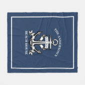 Nautical Beach House Familienaam Est Ship Anchor Fleece Deken (Voorkant (Horizontaal))