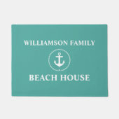 Nautical Beach House Family Name Anchor Deurmat (Voorkant)
