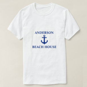 Nautical Beach House Family Name Anchor T-shirt