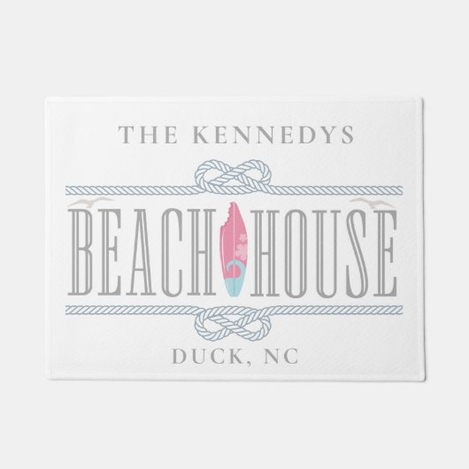 Nautical Beach House Monogrammed Naam Deurmat (Voorkant)