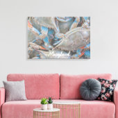 Nautical Beach House Rustic Crab Canvas (Insitu (Woonkamer))