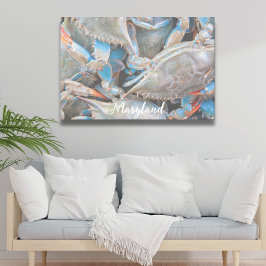 Nautical Beach House Rustic Crab Canvas
