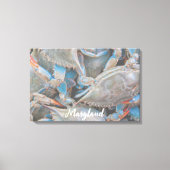 Nautical Beach House Rustic Crab Canvas Afdruk (Voorkant)