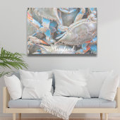Nautical Beach House Rustic Crab Canvas Afdruk