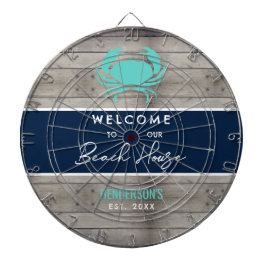 Nautical Beach House Rustic Wood Family Custom Dartbord