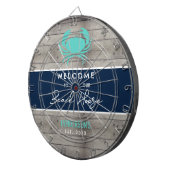 Nautical Beach House Rustic Wood Family Custom Dartbord (Voorkant Rechts)