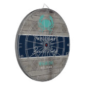Nautical Beach House Rustic Wood Family Custom Dartbord (Voorkant Links)