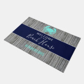 Nautical Beach House Rustige Familienaam Monogram Deurmat (Schuin)