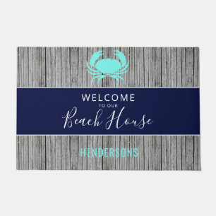 Nautical Beach House Rustige Familienaam Monogram Deurmat