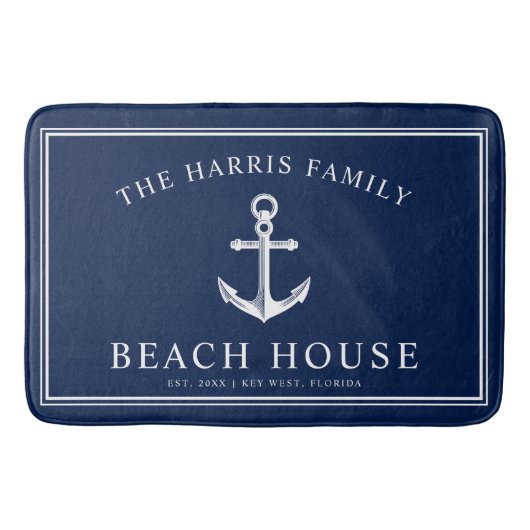 Nautical Beach House | Welkom marine en White Badmat (Voorkant)