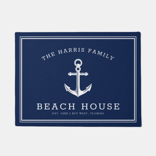 Nautical Beach House | Welkom marine en White Deurmat (Voorkant)